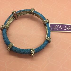 Blue and silver sparkle stretchy bracelet NEW